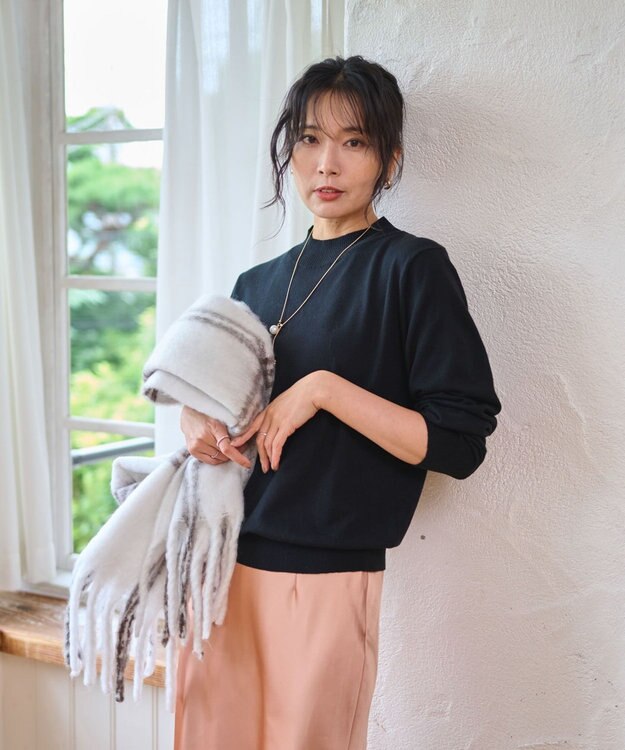 WEGO 【WEB限定/25年秋冬新作/洗濯OK/毛玉レス】ハイネックプルオーバー ブラック