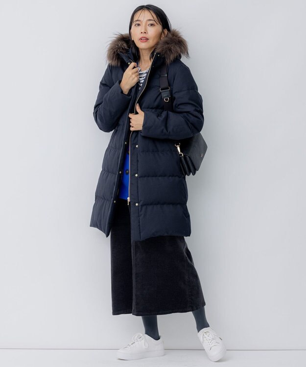 23区 【洗える】23区DENIM ベルベットストレッチ Aライン スカート スレート