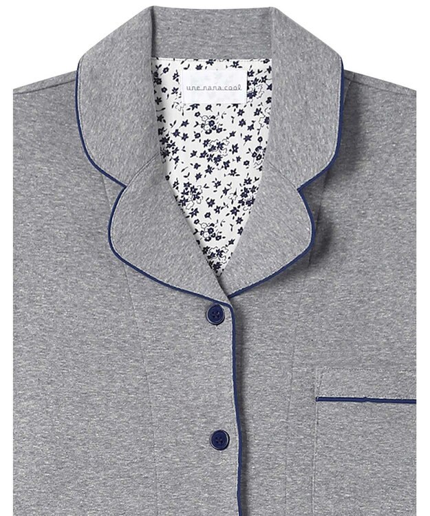 une nana cool 【綿100%】やわらか杢フライスパジャマ MADE WITH LIBERTY FABRIC グレー