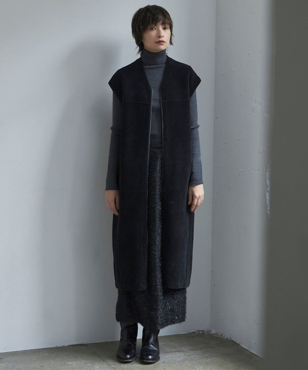 ICB 【CLASSY.1月号掲載・新色追加・洗える】エクストラファインメリノ タートルネックプルオーバー ミディアムグレー系