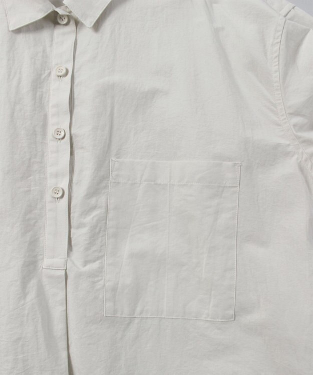 WHITE MAILS 【UNISEX】COTTON PAPER WASHED ポプリンロングシャツ オフホワイト