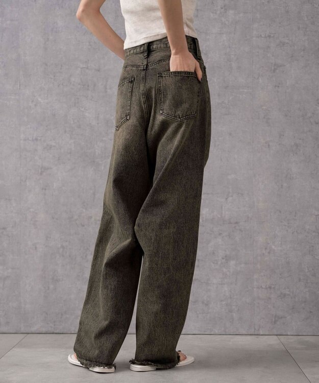 WEGO ヴィンテージウォッシュカーブデニムパンツ スミクロ