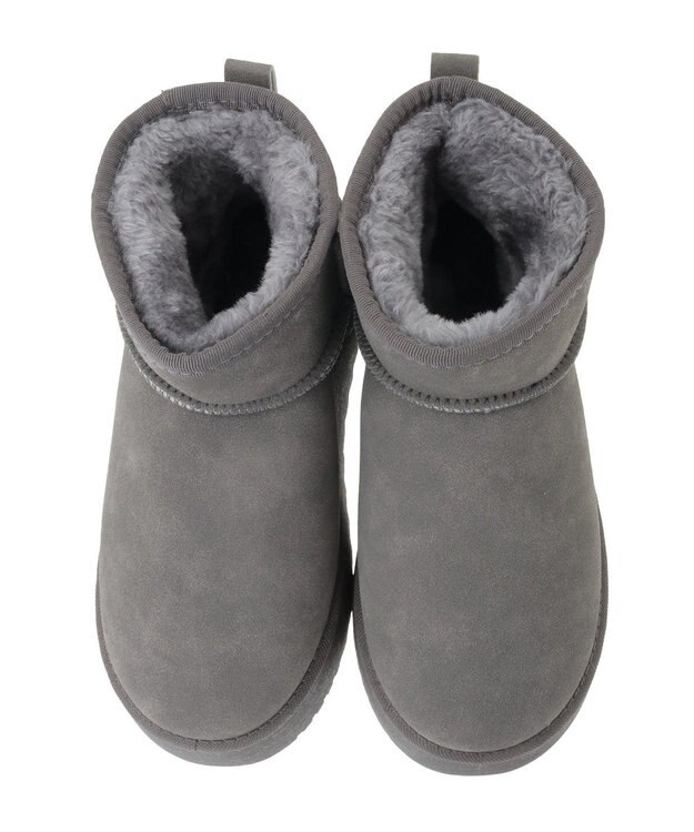 Green Parks ・ｍｉｎｉａ　フェイクムートンショートブーツ Gray