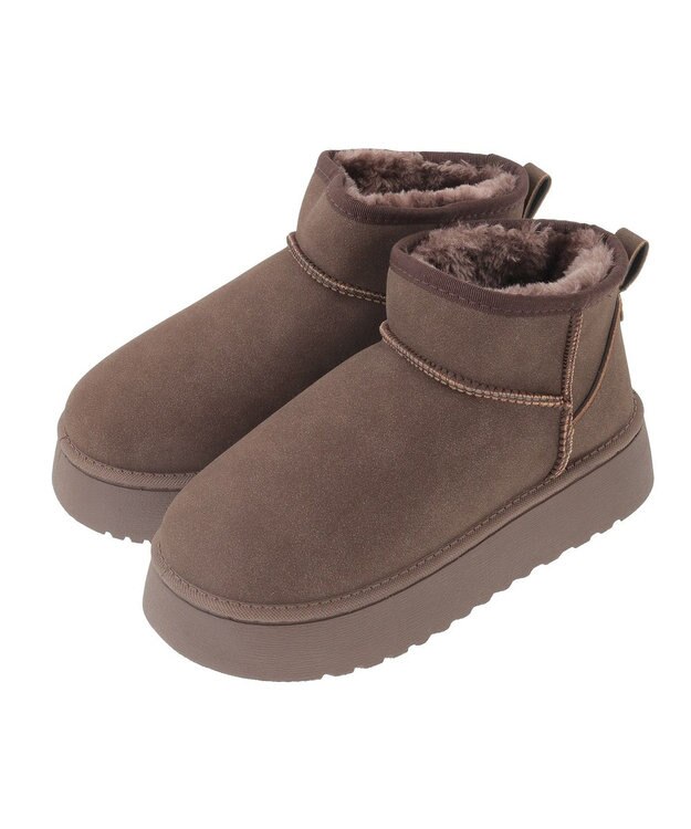 Green Parks ・ｍｉｎｉａ　フェイクムートンショートブーツ Brown