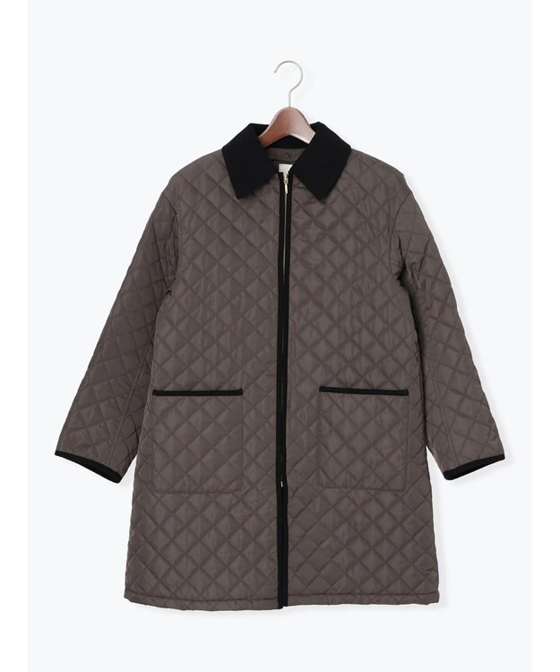 Te chichi キルティングミドルコート チャコールグレー