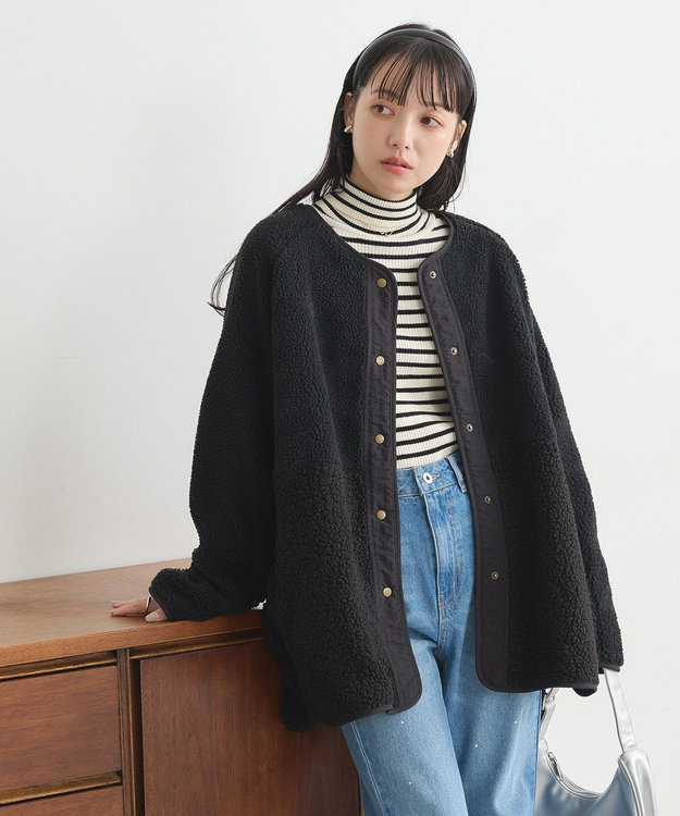 earth music&ecology 粒違い切替ボアブルゾン