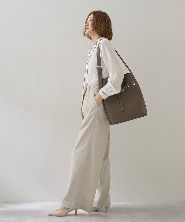 YECCA VECCA メタルホックワイドパンツ Light Beige