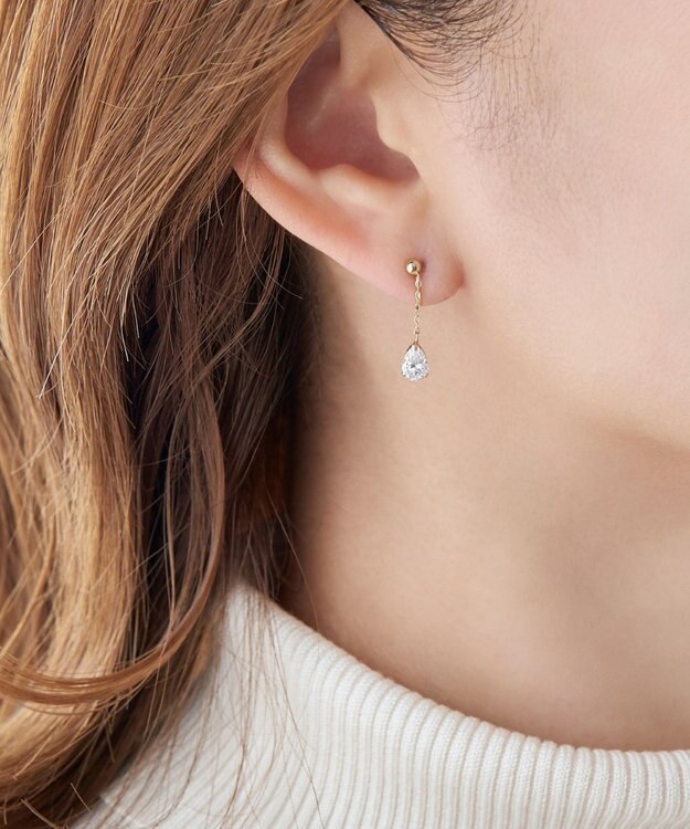 Phoebe 【 K10 】ドロップビジューイヤリング ゴールド