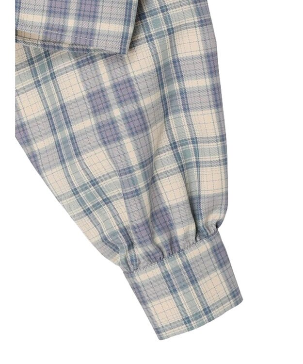 earth music&ecology ＣＨＥＣＫショートシャツジャケット Check Blue