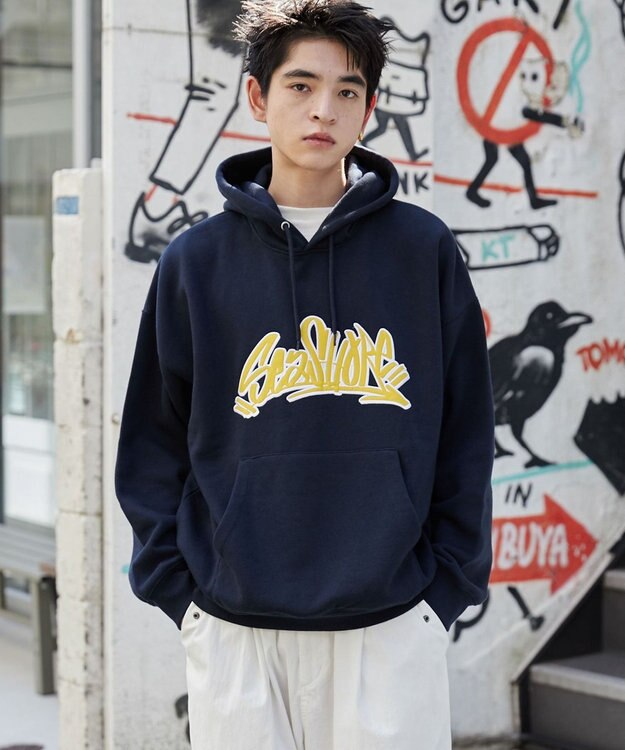 WEGO ワッペンロゴパーカー ネイビー