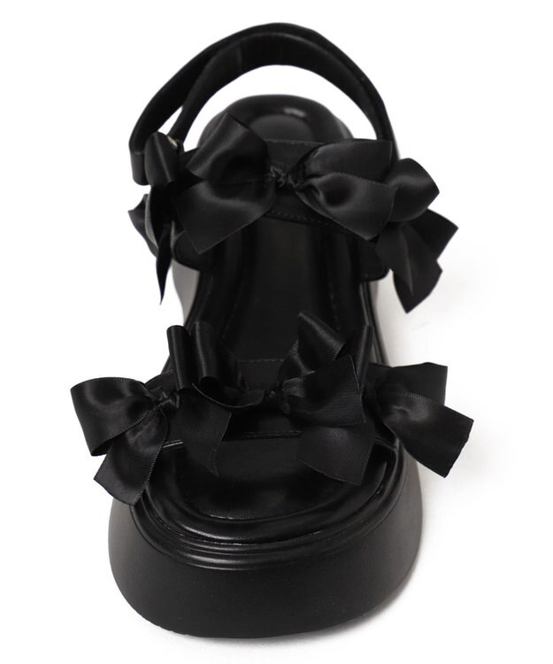 WEGO メニーリボンサンダル ブラック