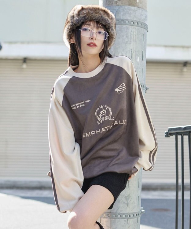 WEGO 【ユニセックス着用ITEM】フェイクスウェードゲームプルオーバー ブラック中濃色