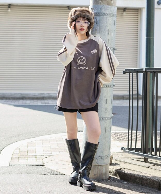 WEGO 【ユニセックス着用ITEM】フェイクスウェードゲームプルオーバー ブラック中濃色