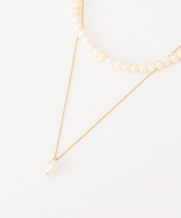 自由区 2連パール ネックレス ホワイト系