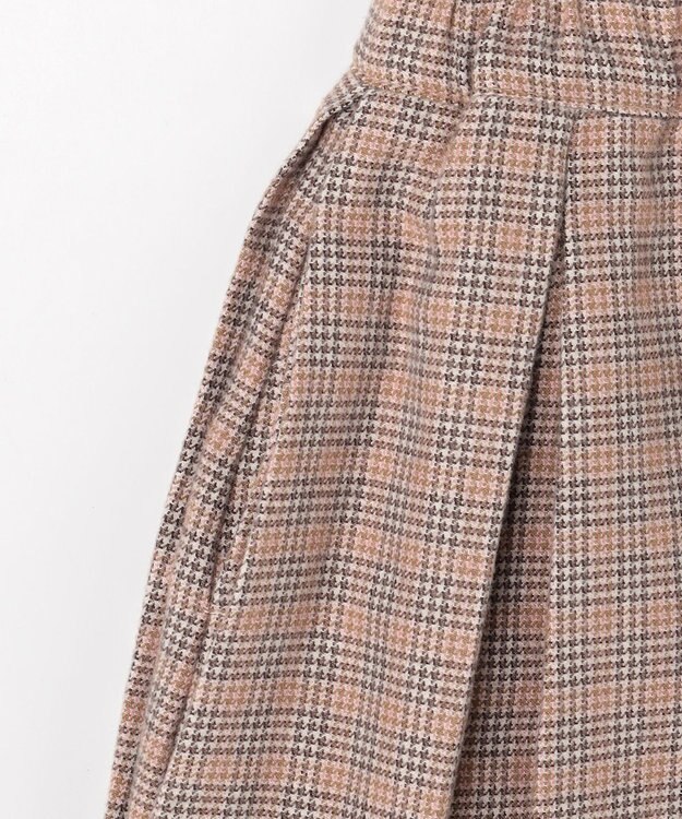 ANY KIDS リボン×チェック プリーツスカパン ブラウン×チェック