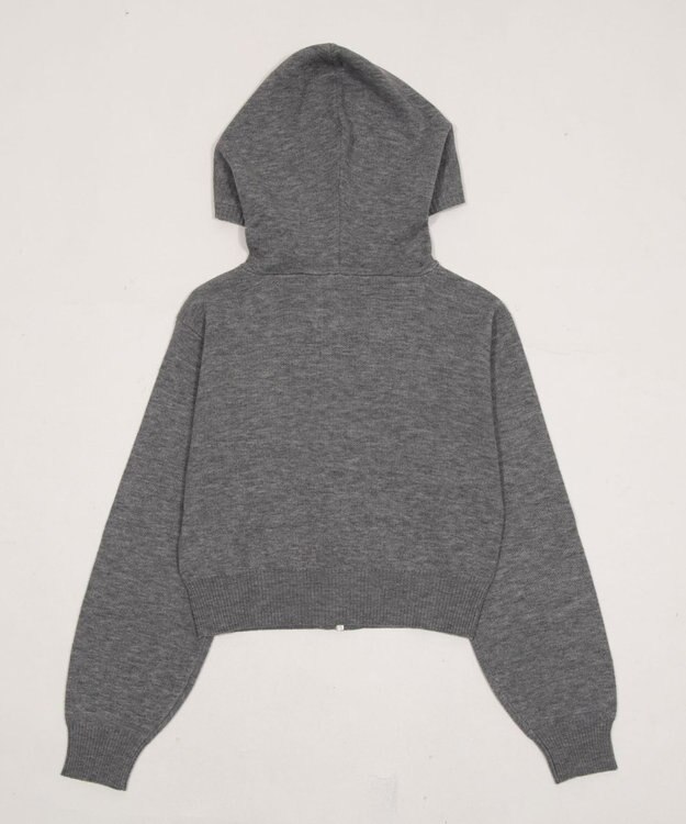 WEGO グラフィックジャガードニットZIPパーカー グレー