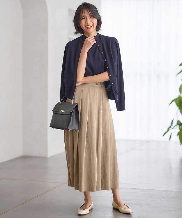 23区 【Oggi4月号掲載/洗える】プレミアムビオコットン カーディガン ネイビー系