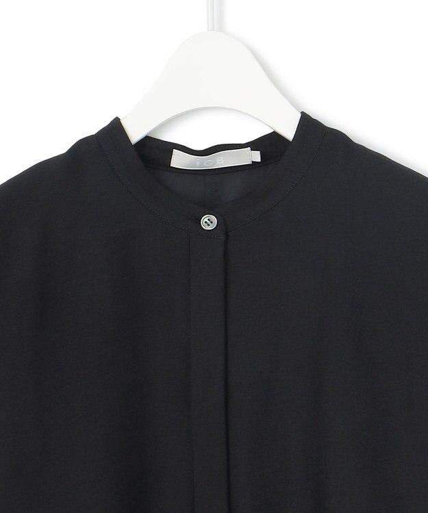 ICB L 【接触冷感・洗える】 ワッシャーツイル ワンピース ブラック系