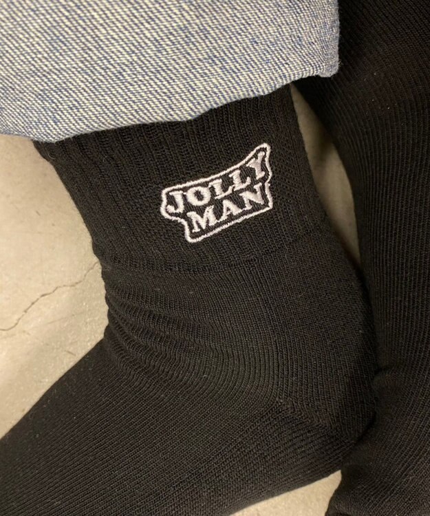 WEGO カラーロゴアンクルソックス ブラック