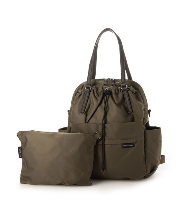 Y'SACCS 【Y’SACCS vous et】ポーチ付き4WAYリュック カーキ