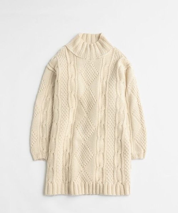 LENO ARAN ONEPIECE　アラン柄ニットワンピース IVORY