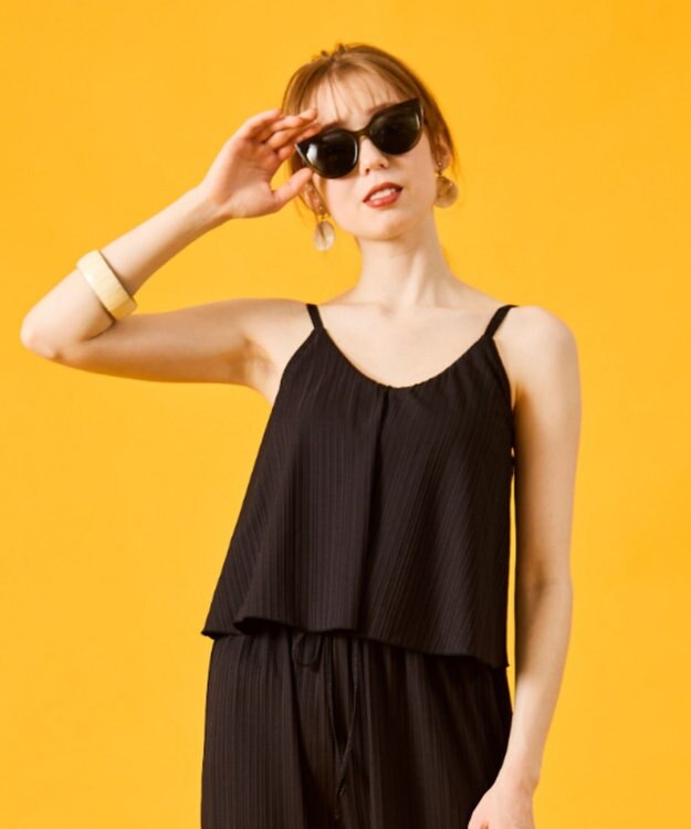 San-ai Resort（三愛水着楽園） ロングパンツセット水着　9M・11L【Coral veil（コーラルヴェール）】 ブラック