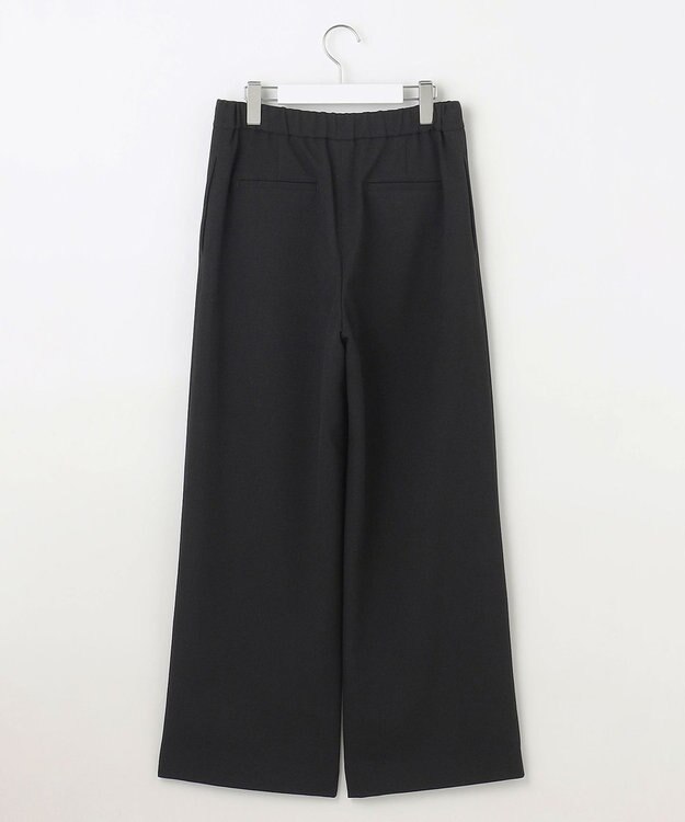 J.PRESS LADIES 【洗える】ツムギート flannel ワイド パンツ ブラック系