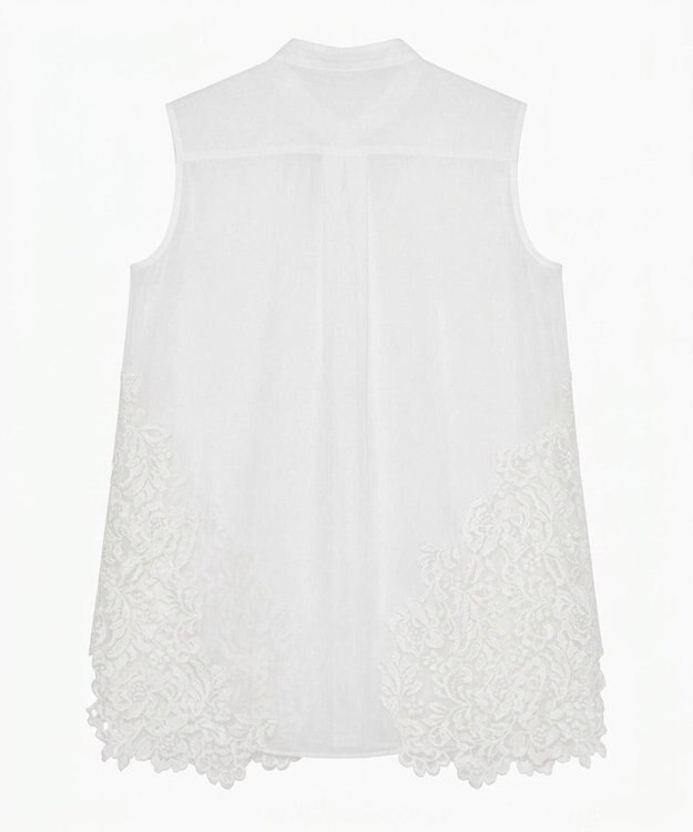 BEIGE， GALENA / レースコンビ シアーシャツ Off