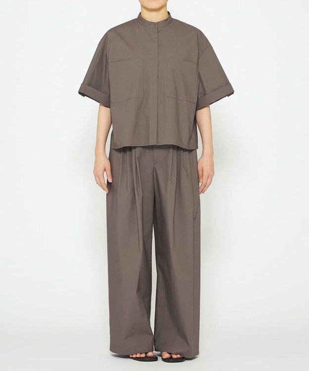 uncrave 【洗濯機洗い可】カラータイプライター ショートシャツ（uncrave WHITE） グレージュ