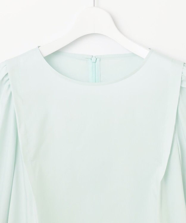 自由区 【洗える】テンセルコットンエンブロイダリープルオーバー ブラウス サックス