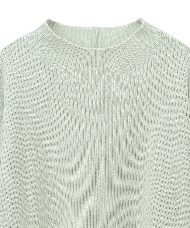 Green Parks 洗えるボトルネックリブニットプルオーバー Mint