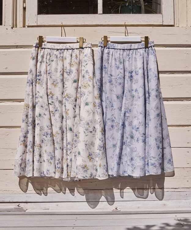 ANY SIS S 【美人百花7月号掲載】ファジーカラーフラワー スカート アイボリー系