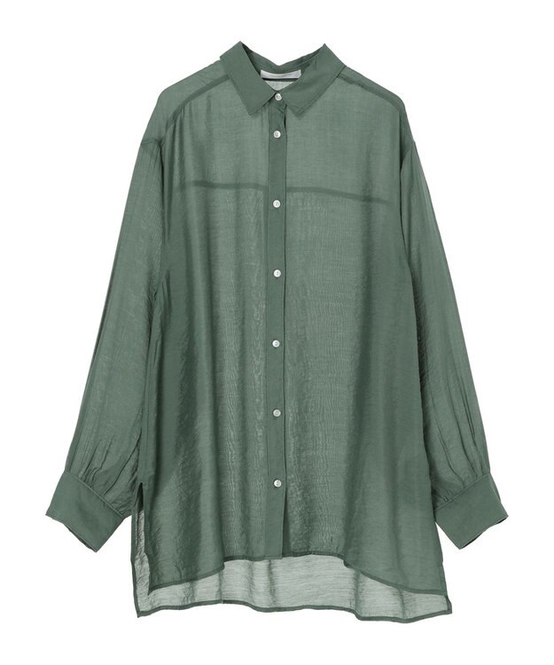 Green Parks レギュラー前後差シアーシャツ Green