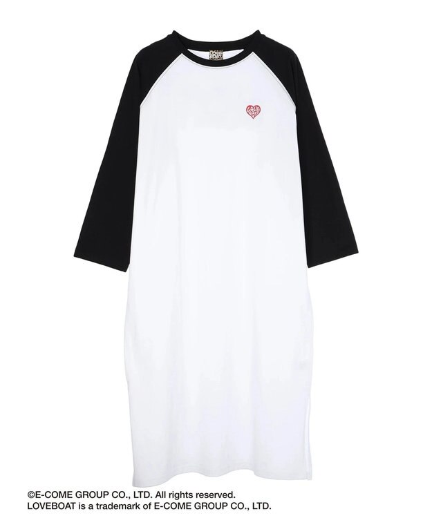 Green Parks ■別注　ＬＯＶＥ　ＢＯＡＴ　ラグランワンピース White