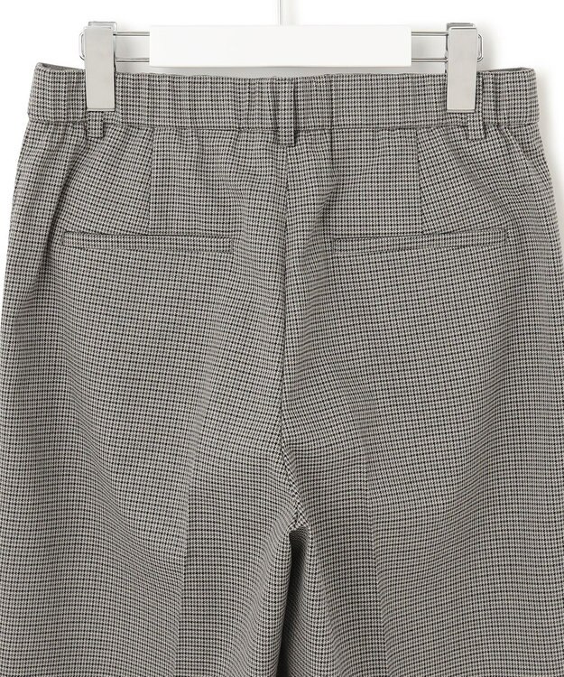 23区 L 【洗える】チェックストレッチ ワイドパンツ ブラック系3