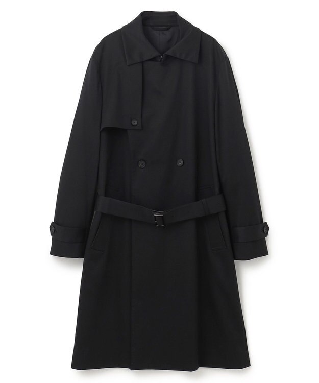 JOSEPH HOMME スムースサテンストレッチ　トレンチコート ブラック系