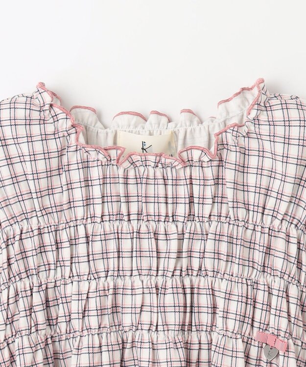 組曲 KIDS 【110-140cm】シャーリングブラウス Tシャツ クロスチェック系5