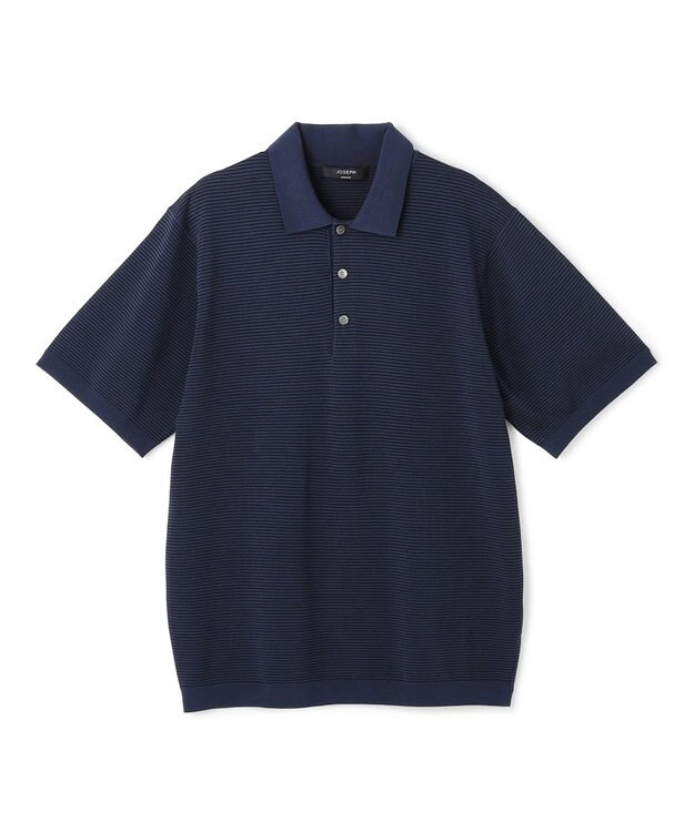 JOSEPH HOMME 【新柄】リュクスレーヨンボーダー　ポロニット ネイビー系1