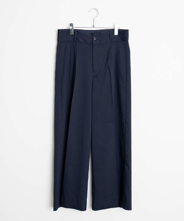 WEGO 【ユニセックス着用ITEM】ワイドストレートスラックス ネイビー