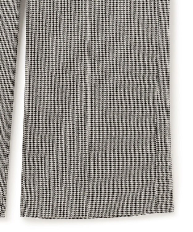 23区 L 【洗える】チェックストレッチ ワイドパンツ ブラック系3