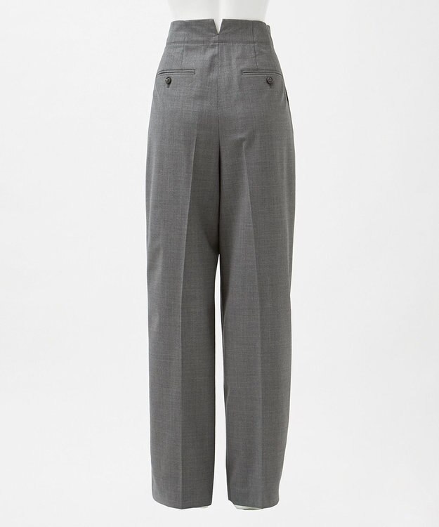 23区 【エステータ】ウールトロドライストレッチ タックワイドパンツ グレー