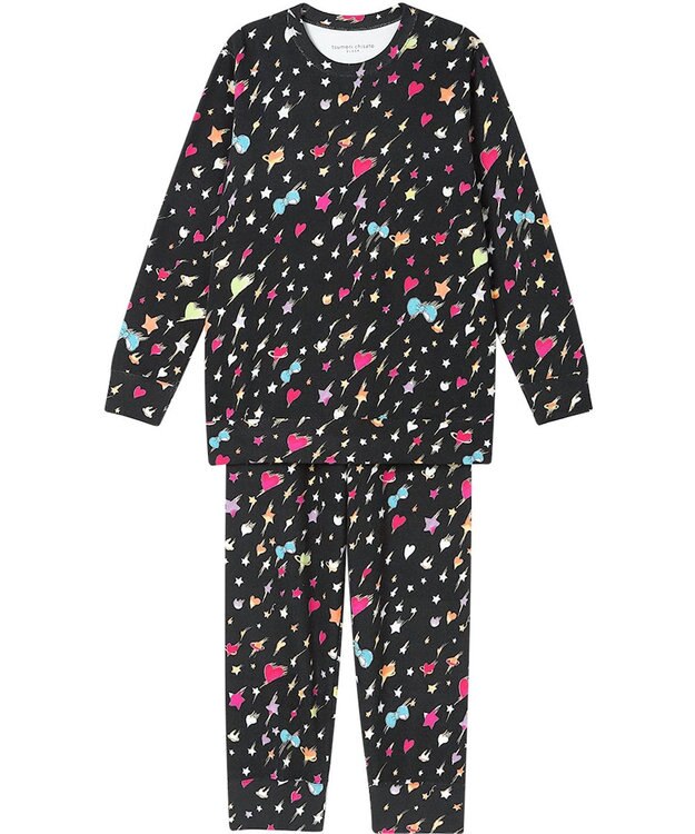 tsumori chisato SLEEP ツモリチサト パジャマ 綿100%(本体) あったか 長袖 長ズボン レディース UDW401 /ワコール ブラック