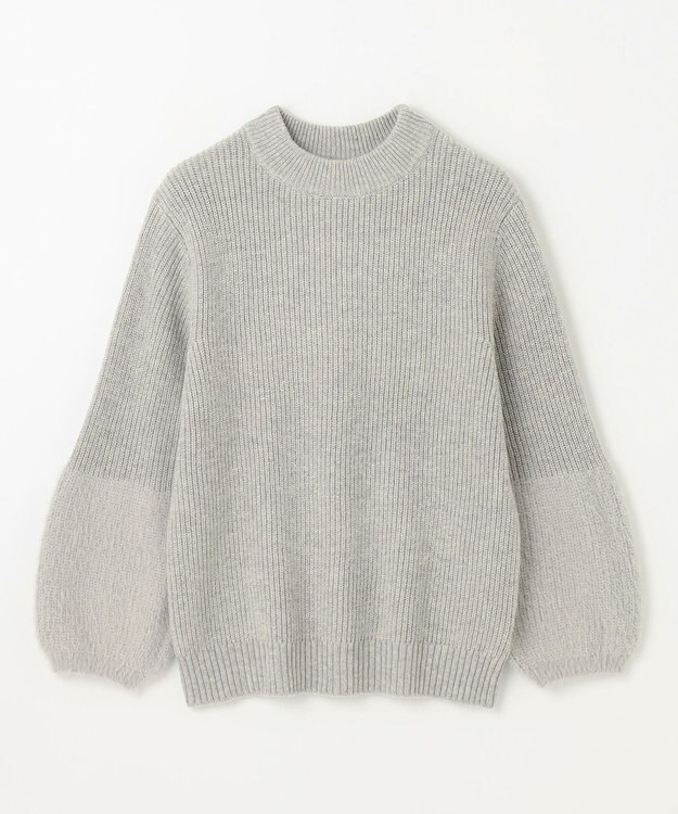 ANY ラムウールフェザーコンビプルオーバー ライトグレー