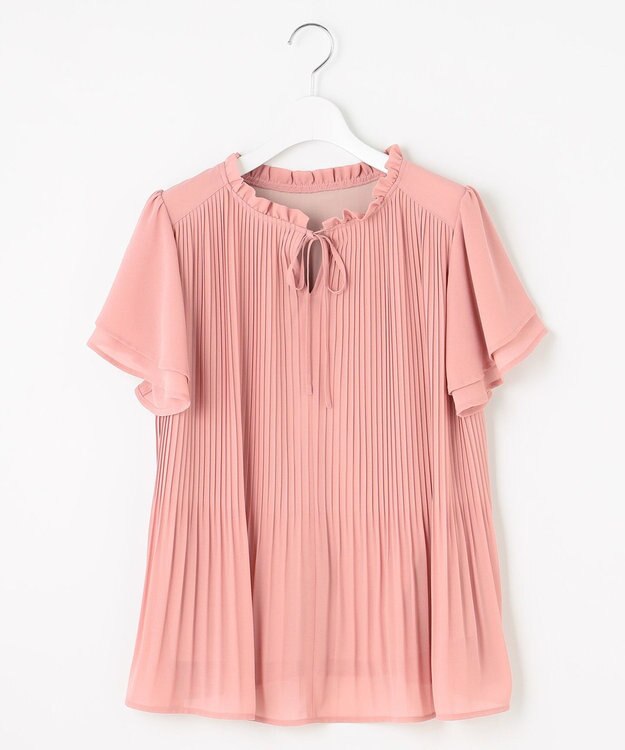 Feroux 【2WAY】シフォンジョーゼットプリーツ ブラウス ピンク系