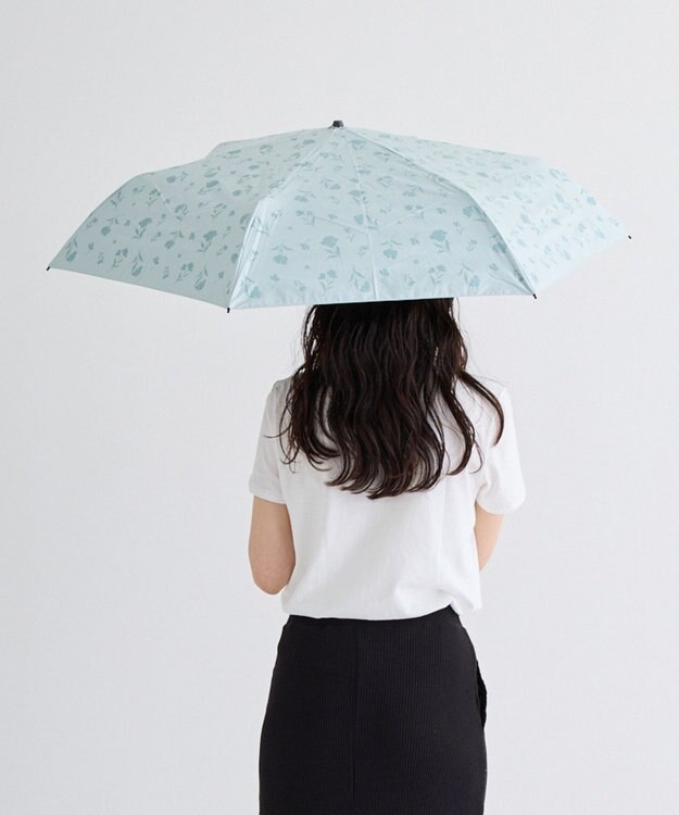 MOONBAT 晴雨兼用日傘 折りたたみ傘 ボタニカル／遮光 遮熱 UV ライトグリーン