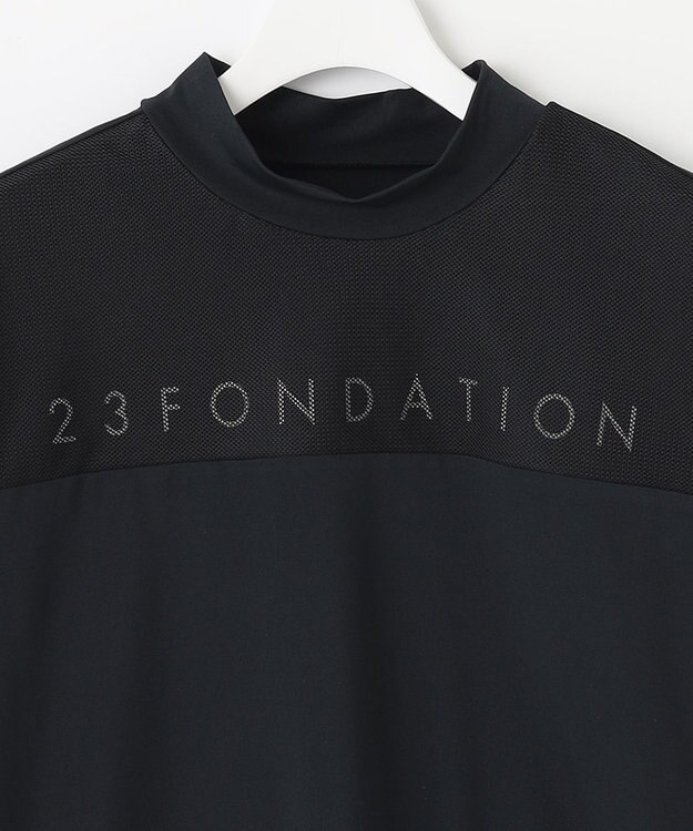 23区GOLF 【23Fondation/WOMEN】フロントロゴ モックネックプルオーバー ブラック系