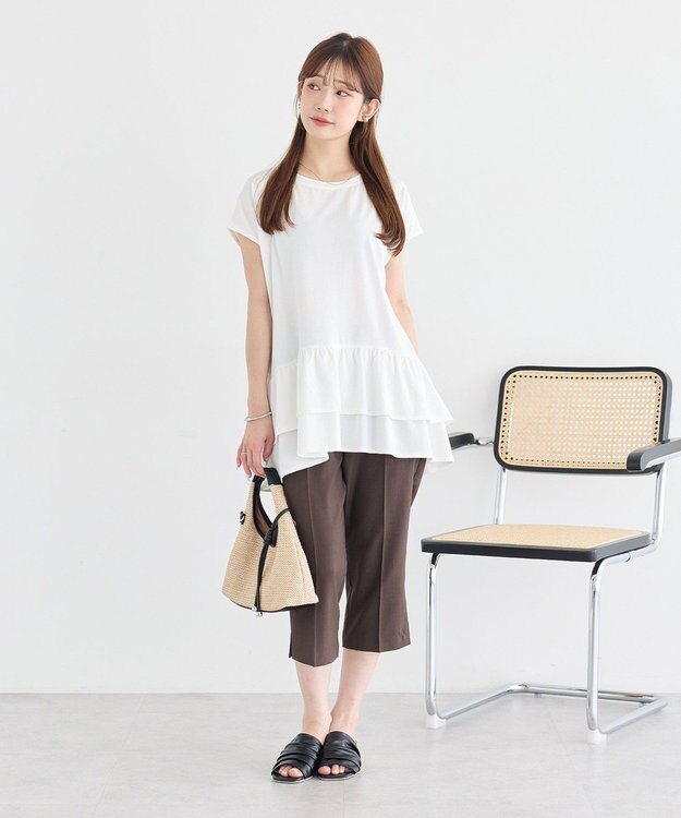 earth music&ecology 【接触冷感】ラッフルヘムプルオーバー Off White