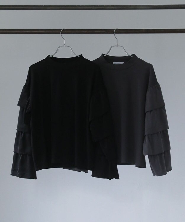 Green Parks ■ＥＳＣＡＲ　フリルスリーブプルオーバー Black