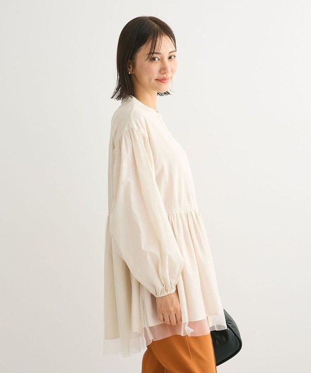 Green Parks 裾チュールレイヤードチュニック Beige