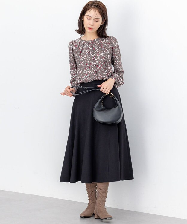 組曲 S プティフラワープリント ブラウス グレー系5